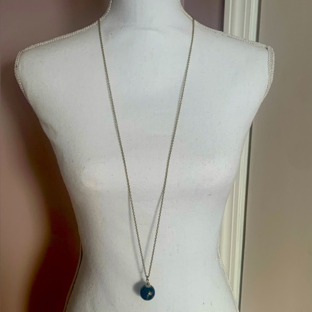 90s Y2K long necklace with ball charm
